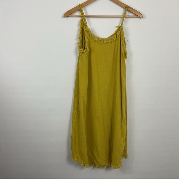 Umgee Sleeveless Linen Blend Fringe Dress Size Small - Picture 4 of 8